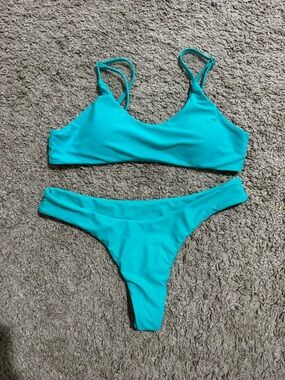 Turquoise Two-Piece Bikini Set - Women Swim